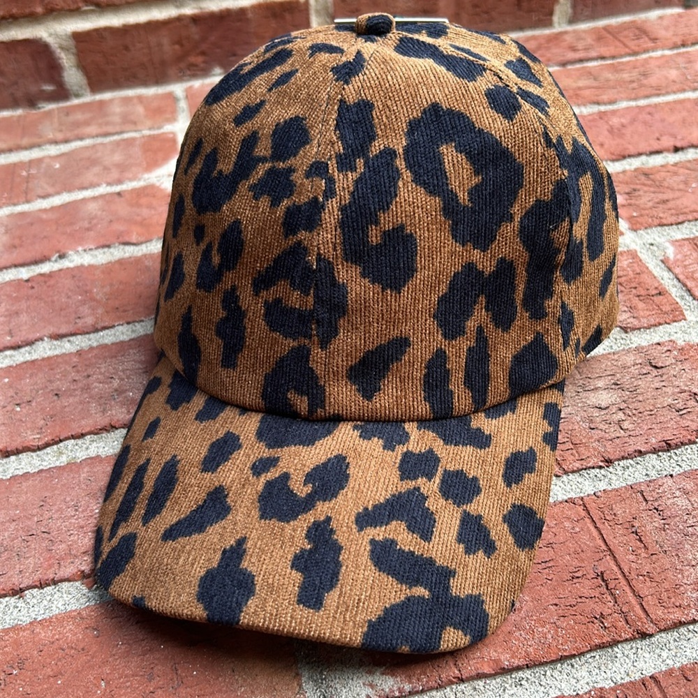 MANHATTAN HAT CO. Leopard Print Corduroy Ladies Ball Cap